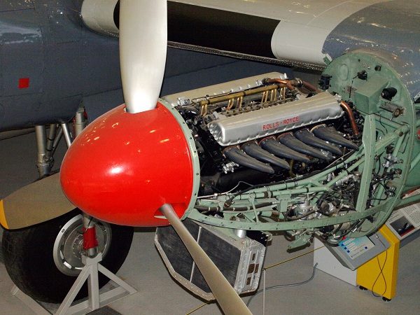  Rolls-Royce Merlin instalado em um Avro York preservado no IWM Duxford. 